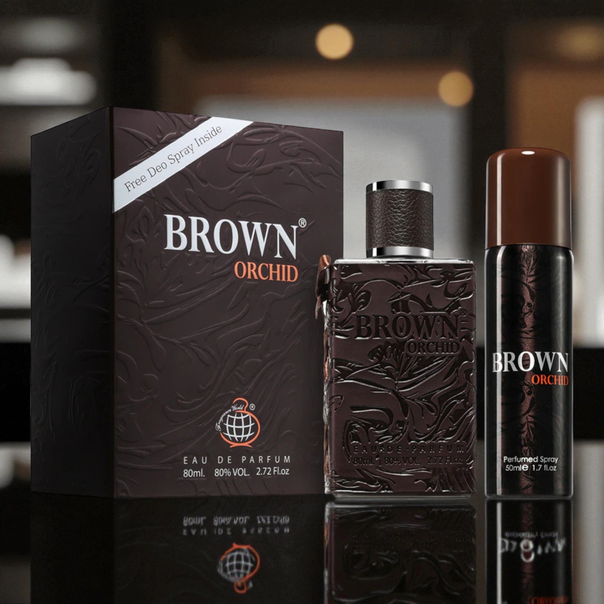 Fragrance World Brown Orchid + Deo für Herren 80 ml